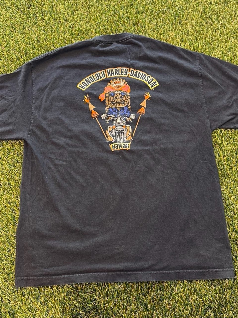 Vintage Honolulu Harley-Davidson Hawaii Graphic Tee Shirt Size Large